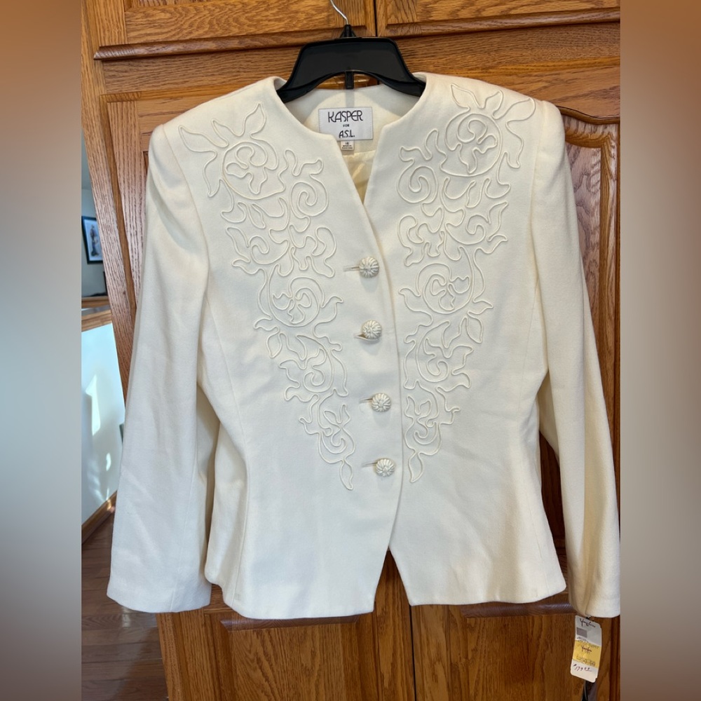 VINTAGE KASPER FOR ASL 2 PIECES SUIT  100% WOOL